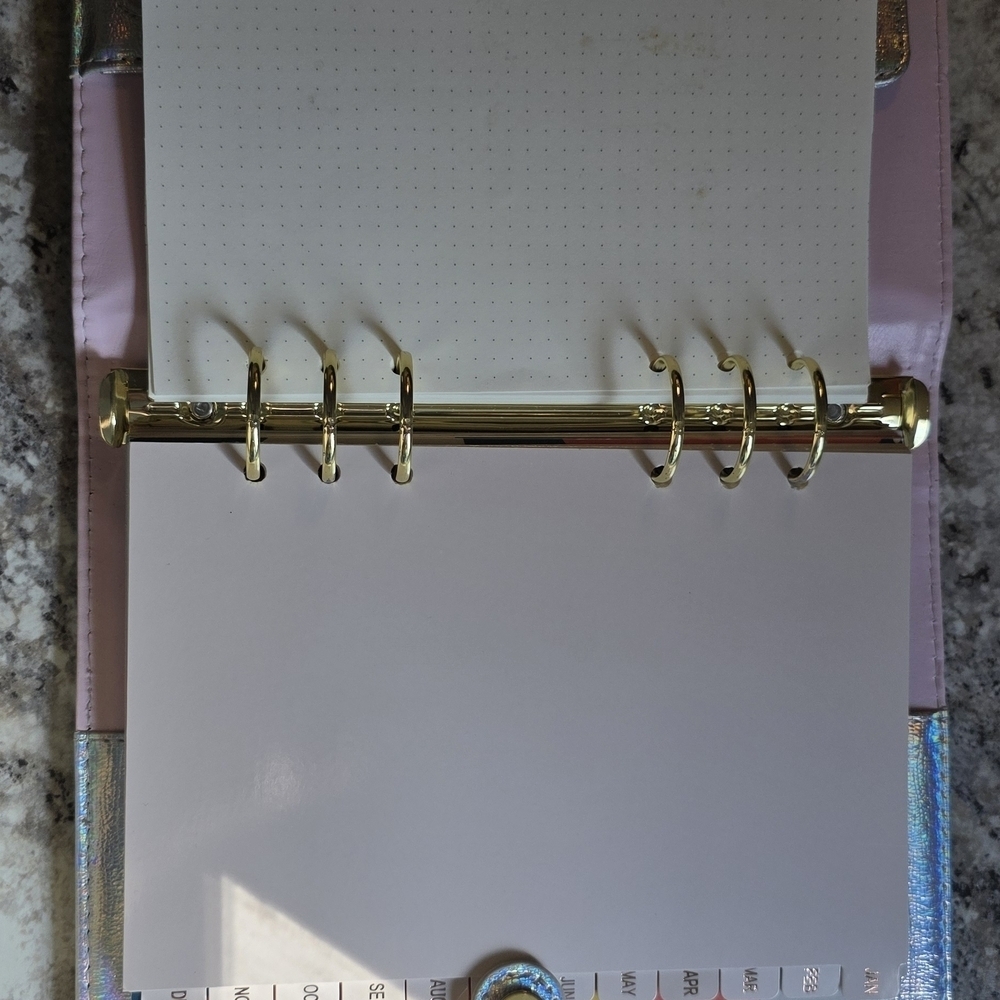 BNWT Holographic Silver Planner with Pink Ribbon For Breast Cancer - Picture 3 of 8